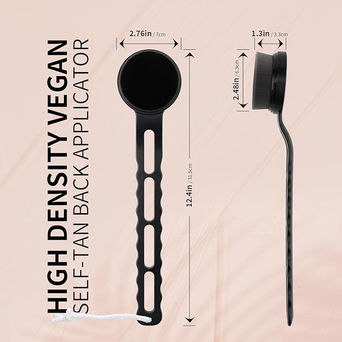 docolor Self Tanner Back Applicator, Plastic Long Handle Back Tanning Applicator Large Body Makeup Brush Vegan & Cruelty Free Self Tanner Brush For Self Tanner, Sunscreen, Bronzer, Foundation