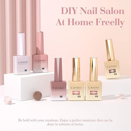 CANNI Jelly Gel Nail Polish Set – 6 Colors (Pink, Red, Nude Brown), 9ML Translucent Natural Shades, Soak Off UV LED Gel, High Gloss Nail Art for Salon & DIY