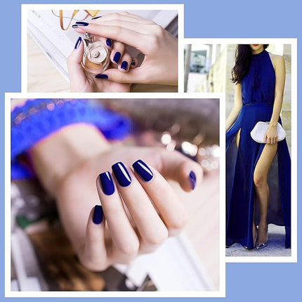 RARJSM Dark Navy Blue Gel Nail Polish, 15ML Royal Blue Nail Polish, Soak Off LED UV Lamp Gel Polish Lacquer for Starter Home DIY & Salon Nail Art Manicure