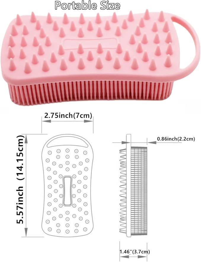 2Pack Dual Sided Silicone Body Scrubber for Exfoliating, Shower&Scalp Massage, 2 in 1 Bath&Shampoo Brush,Soft Body Exfoliator Silicone Loofah Shower Scrubber Brush for All Kinds of Skin