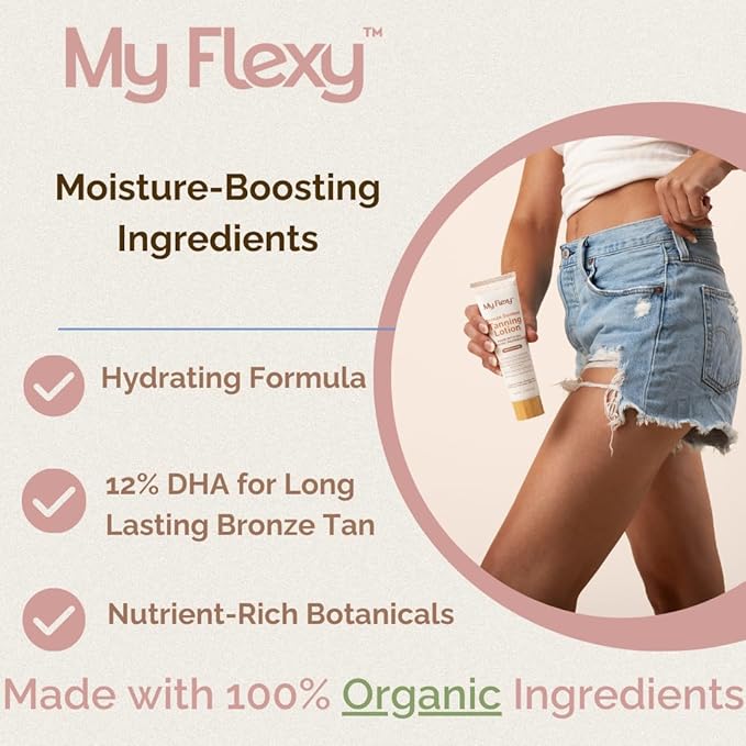 Sunless Tanning Lotion – Organic-Medium/Dark Tan, Natural Self Tanner with Aloe, Shea Butter, Coconut Oil & Jojoba – Clean, Streak-Free Self Tanning lotion for body, Gradual Self Tan, 5oz