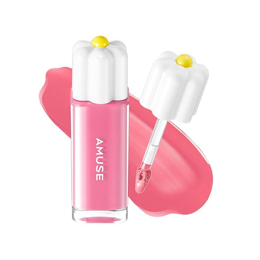 Amuse SEOUL Daisy Flower Dew Tint 07 ROSE WATER | 35% High-moisture Water Tint, Long-lasting, Vitamin E Acetate, Moisturizing, No Peel Off, Lip Treatment, Non Sticky, Korean Lip Tint for Dry Lips