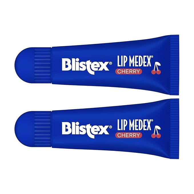 Blistex Cherry Lip Medex, 2 Count, 0.35 oz Each, Advanced Hydration, Medicated Relief with Cooling, Soothes and Protects, Restores Healthy Moisture Balance to Lips, 1 Pack