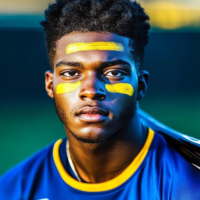 Mysense Yellow Face Body Paint Stick, Yellow Eye Black Stick, Cream Eye Paint for Baseball Softball Football Lacrosse, Non-toxic Facepaint for Halloween Costume Lion Tiger Cosplay Makeup