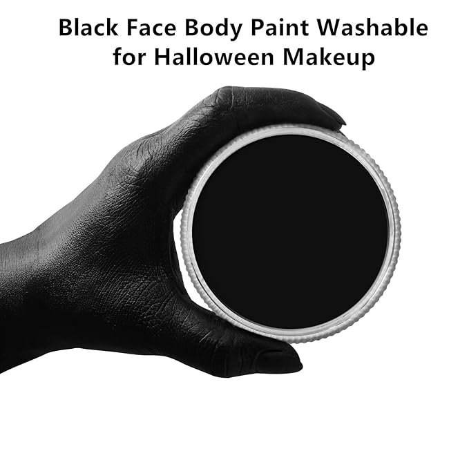 Go Ho Black and White Face Body Paint for Halloween Makeup,Cream to Gel Highly Pigmented Water Based Body Paint,Cosplay SFX Skeleton Vampire Zombie Clown Makeup