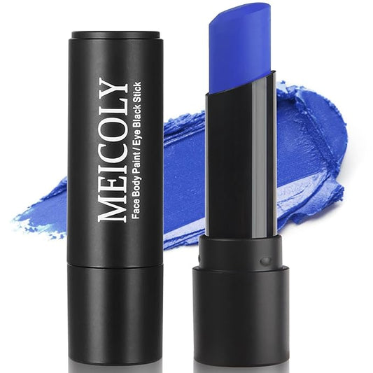 MEICOLY Royal Blue Eye Black Stick,Waterproof Eye Black Baseball Softball Football Lacrosse,Blue Face Body Paint Stick for Halloween SFX Avatar Smurf Mystique Alien SFX Makeup