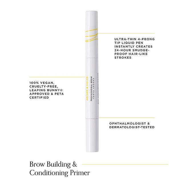 Arches & Halos Brow Building and Conditioning Primer - Coat Brows with Precise Application - Enhance, Moisturize and Nourish - Vegan and Cruelty Free - 0.033 fl oz