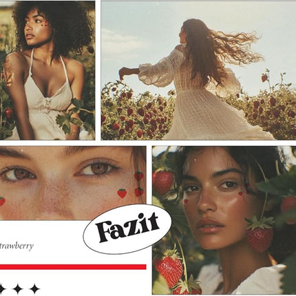 Fazit Makeup Patches - Strawberry Speckles - Glow Up Make-Up Patches - Cute Glitter Makeup Accessories for Women - Cosmetic Glitter for Face