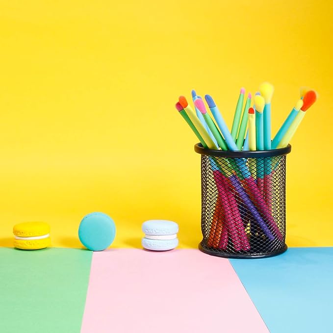 Docolor Eye Makeup Brushes 16pcs Colorful Eyeshadow Makeup Brush Set Professtional Eyeshadow Brushes with Soft Synthetic Hairs & Real Wood Handle for Eyeshadow, Eyebrow, Eyeliner, Blending