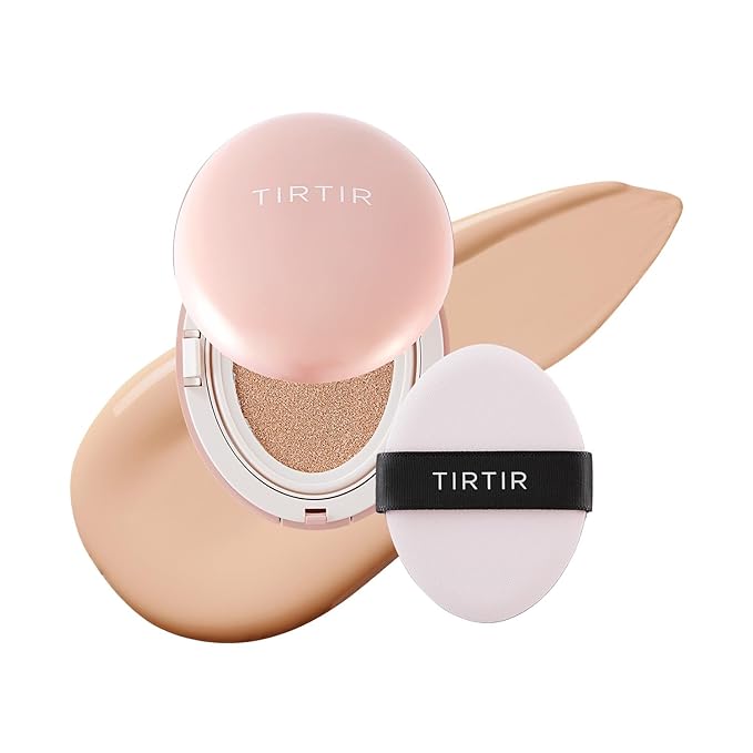 [*Mini Size*] TIRTIR All Cover Pink Cushion | Korean Cushion Foundation, (#21C Cool Ivory, 0.15 Fl Oz)