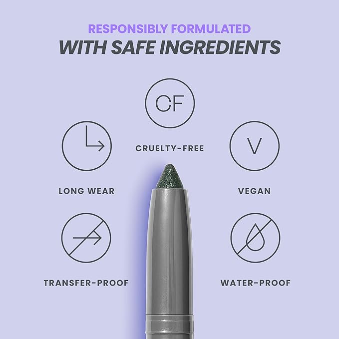 Wonderskin IYKYK Eyeshadow Stick - Longwear Eye Shadow Sticks, Budge-Proof & Waterproof Shimmer Eyeshadow Stick with Built-in Sharpener (Green Smoke)