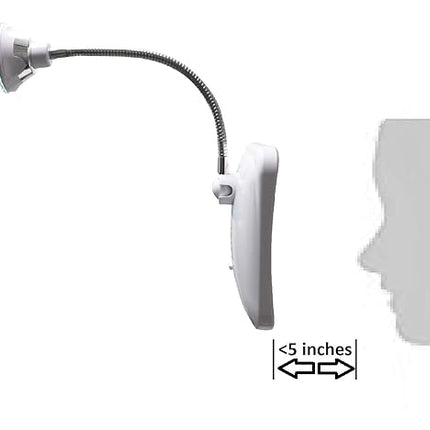 JiBen Square Flexible Gooseneck LED Lighted 10X Magnifying Makeup Mirror, Power Locking Suction Cup, Bright Diffused Light, 360 Degree Swivel, Portable Cordless Travel and Home Bathroom Vanity Mirror