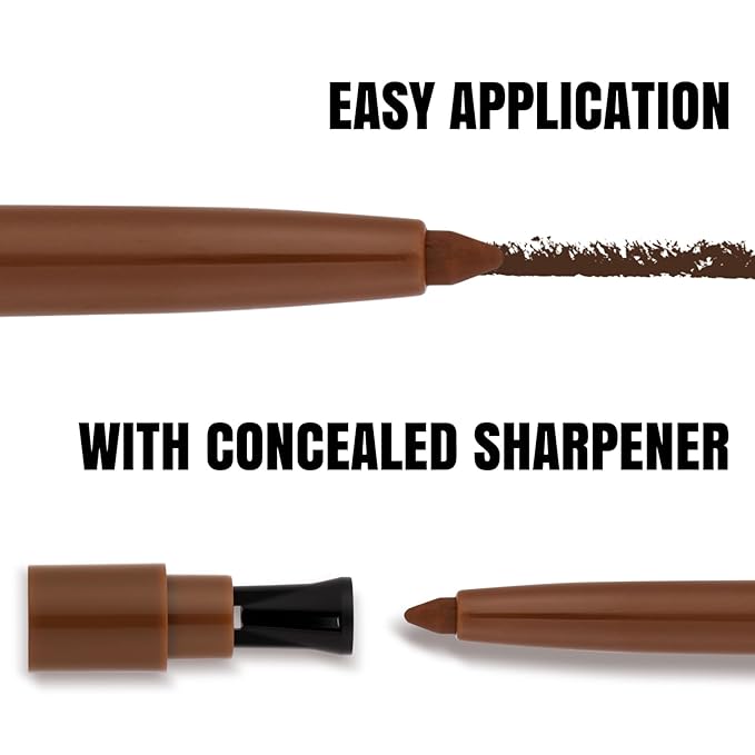 Mechanical Gel Eyeliner Pencil with a High-Pigment, Waterproof & Smudge-resistant, Glide Tip Eye Makeup with Up to 24HR Wear, Waterline Eye Liner with Built-in Sharpener (Brown)