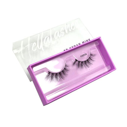 KARA BEAUTY Style L10 Hellalashes 8D Faux Mink Lashes Lightweight Synthetic Fiber in 8 Dimensional Layers PIER39 - Medium Length, Voluminous, 1 Pair