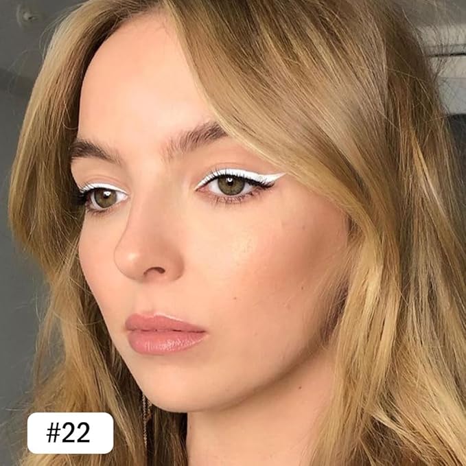 Kaely Gel Eyeliner Pencil for Women, White Eye Liner Waterproof Smudge Proof with Sharpener, Waterline Eye Makeup Liners, delineador de ojos contra el agua, Vegan & Cruelty-Free, 22