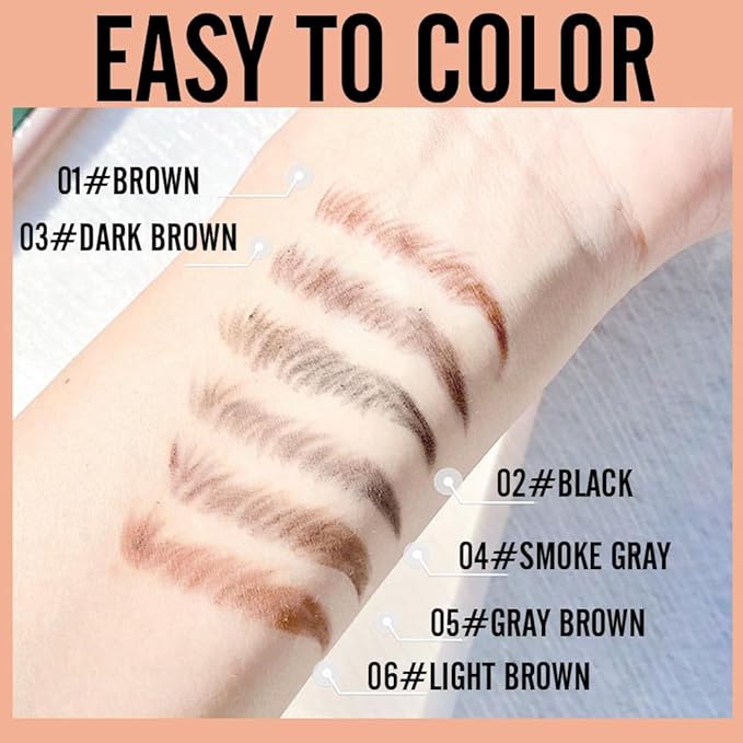 3 Pcs Black Eyebrow Pencils for Women,with Spoolie Brush,Eyebrow Pencil Soft Textured,Waterproof Sweat-proof for Fills in Sparse Areas and Gaps Create a Natural Eye Brow,Vegan & Cruelty-Free