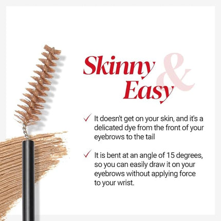 Espoir The Brow Color Fixing Cara #5 Dusty Pink | Easy Fixing without Clumping with Skinny Brush, Long-Lasting & Smudge-proof Eyebrow Mascara, Soft Mood Coloring Tinted Gel, Korean Makeup, 0.1 Fl Oz.