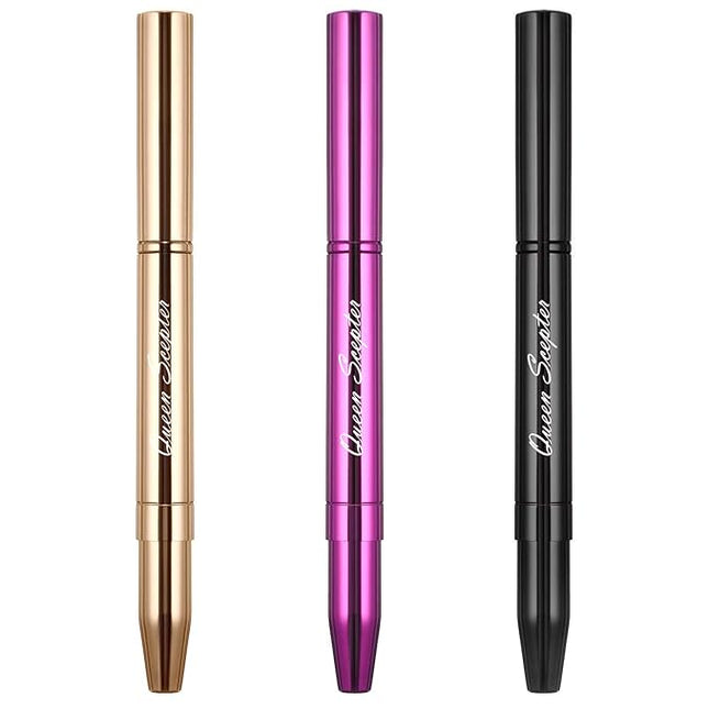 Retractable Dual End Lip Brush Concealer Brush with Cap, Lipstick Eyeshadow Foundation Makeup Brushes Gold, Black, Purple