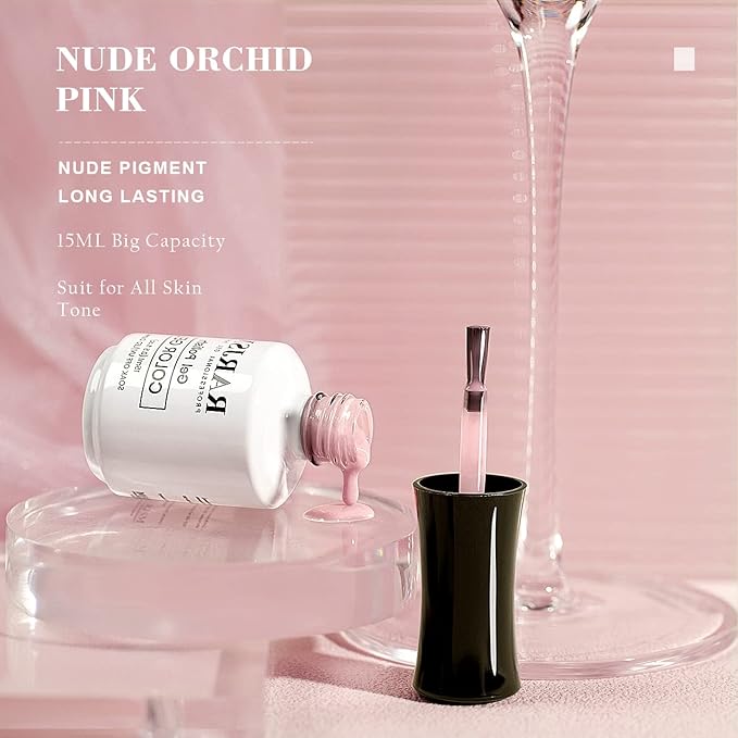 RARJSM Nude Gel Polish Purplish Pink Jelly Translucent Neutral Skin Tone Colors Gel Nail Polish Milky Pink Shade 15ml Single Bottle Soak off UV LED Cured at Home Salon DIY French Manicure Nails Art