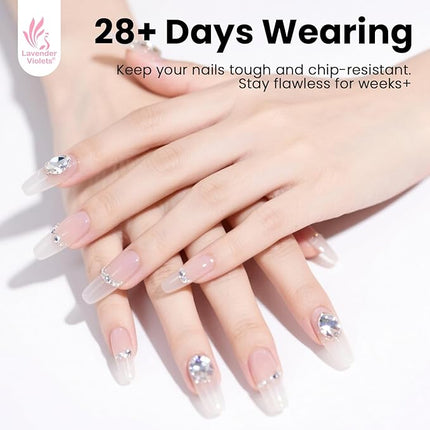 Lavender Violets 15ml Clear Rubber Base Gel Polish for Nails Thickening, Nail Strengthening Extension Sculpting Nail Glue Gel in a Bottle, Soak Off Long Lasting UV LED Builder Base Coat A105
