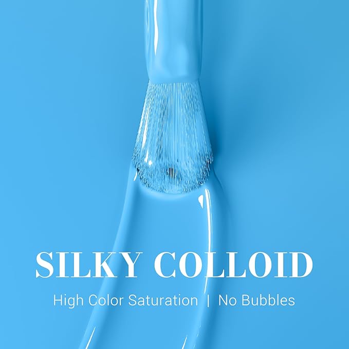 MelodySusie Light Ocean Blue Gel Nail Polish,0.5fl oz Nails Soak Off UV LED Sky Blue Gel Polish Gift for Women Nail Art Manicure Salon DIY Nail Design Decoration at Home-1656