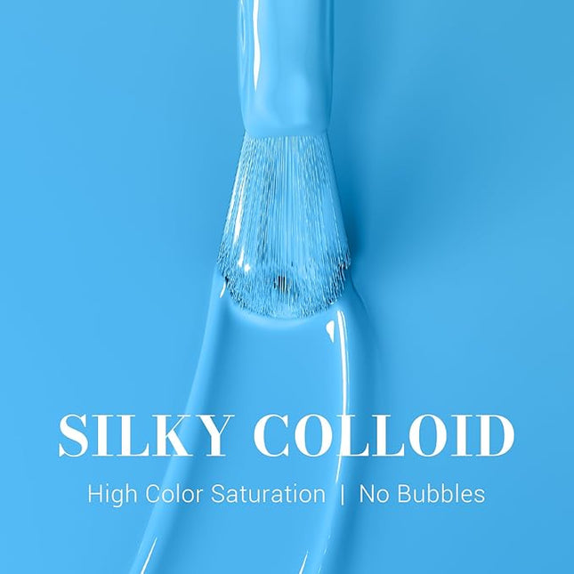 MelodySusie Light Ocean Blue Gel Nail Polish,0.5fl oz Nails Soak Off UV LED Sky Blue Gel Polish Gift for Women Nail Art Manicure Salon DIY Nail Design Decoration at Home-1656