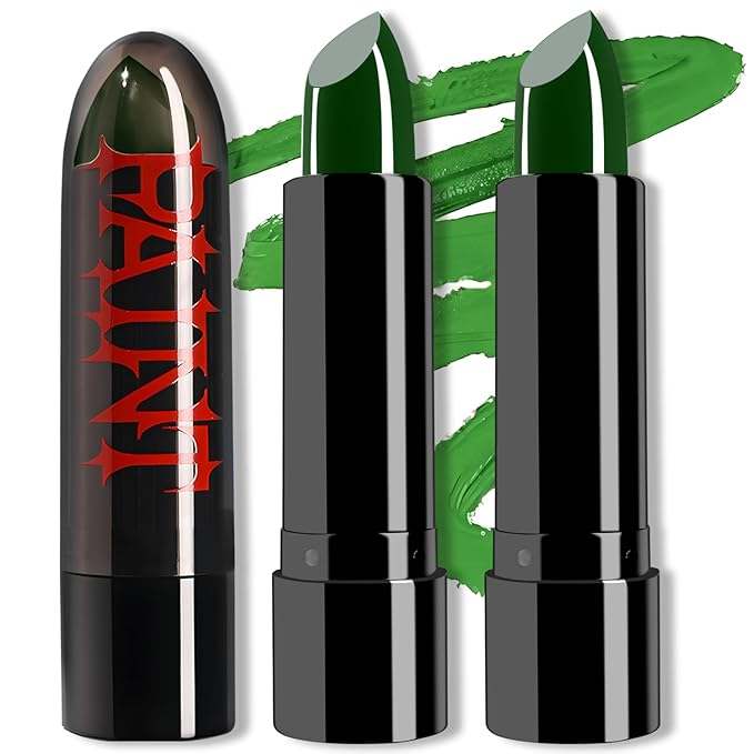 2 Pcs Green Eye Black Baseball/Softball/Football/Lacrosse, Face Body Paint Stick for Witch Hulk Halloween Makeup Costume Parties Long Lasting St. Patrick's Day Accessories Easy To Color Eyeblack