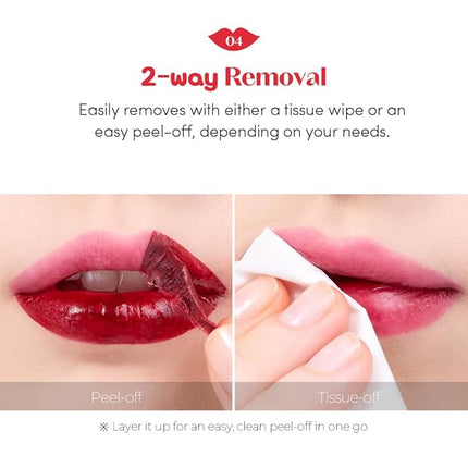 ETUDE Dear Darling Peel Off Lip Stain (Cherry Crack) – Teen girl gifts, Hydrating Hydrogel Tint, Fruity scent, Long Lasting & Waterproof, High Pigment, Easy Peel Off, All‑Day Color Lip Tattoo