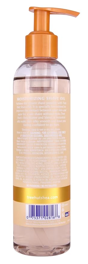 Tree Hut Vanilla Moisturizing Shave Oil, Gel-to-Oil Formula, Ultra Hydrating Barrier for a Close, Smooth Shave, For All Skin Types, 7.7 fl oz