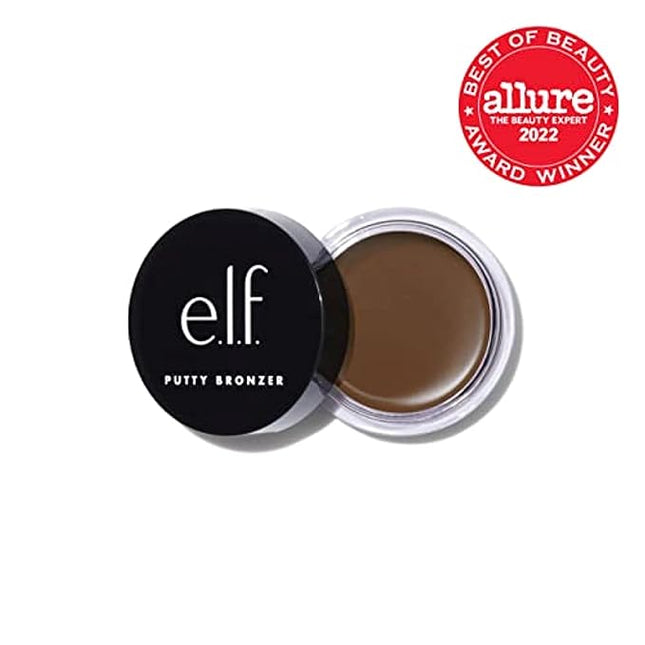 e.l.f. Putty Bronzer, Creamy & Highly Pigmented Formula, Creates a Long-Lasting Bronzed Glow, Infused with Argan Oil & Vitamin E, Sun Kissed, 0.35 Oz