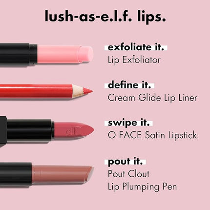 e.l.f. Cream Glide Lip Liner, Highly-Pigmented Pencil For Shaping & Sculpting Lips, Semi-Matte Finish, Vegan & Cruelty-Free, Mauve Aside