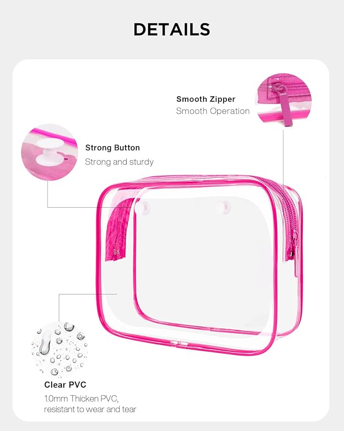 4 Pack Clear Bogg Beach Makup Bag Accessories with 3 Pack Insert Hooks for Bogg Bags, Clear Bogg Makeup Pouches Phone Holder for Bogg Bags Divider Storage Inner Compatible Pouch Travel Cosmetic Bag