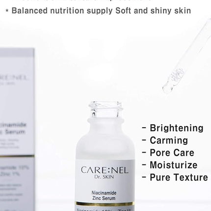 Korean Skin Care Serum Vitamin B, C Serum for Face - Niacinamide 10% Zinc 1% - K Beauty Hydrating Facial Serum - 1fl.oz.(30ml)