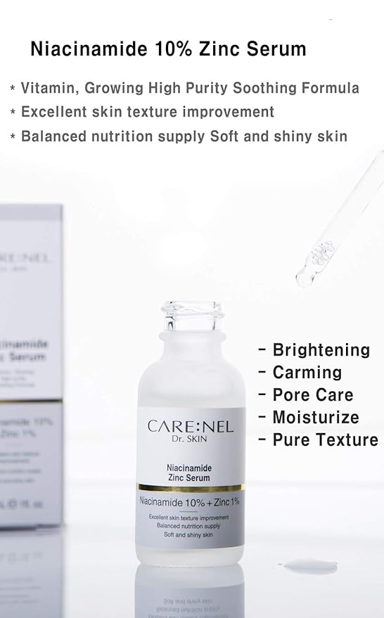Korean Skin Care Serum Vitamin B, C Serum for Face - Niacinamide 10% Zinc 1% - K Beauty Hydrating Facial Serum - 1fl.oz.(30ml)