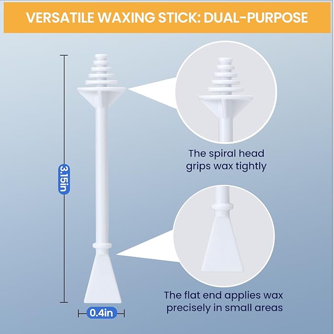 60 Pcs Nose Wax Sticks, Hair Wax Applicator with Disposable Spatulas for Nostril Cleaning, Ear Face Hair Removal for Men Women, Painless