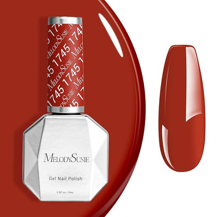 MelodySusie Rust Red Gel Nail Polish,0.5fl oz Nails Soak Off UV LED Red Brown Gel Polish Gift for Women Nail Art Manicure Salon DIY Nail Design Decoration at Home-1745