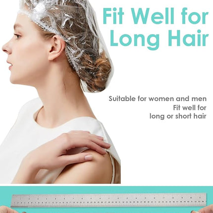 Auban 30PCS Disposable Shower Caps, Individually Wrapped Larger & Thicker Waterproof Shower Caps, Plastic Hair Caps for Women, Spa, Home Use, Hotel and Hair Salon, Portable Travel