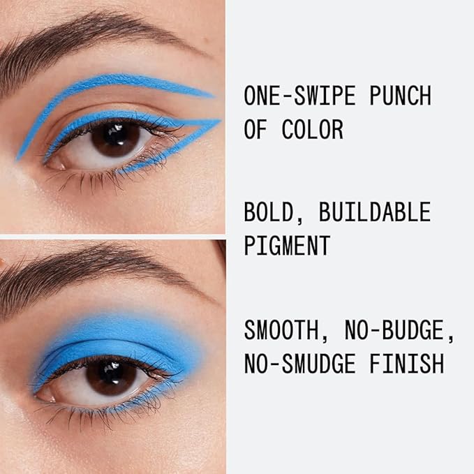about-face Matte Fluid Eye Paint Blue Monday – High-Pigment Liquid Eyeshadow, Long-Lasting, No-Budge Matte Finish, Vegan & Cruelty-Free (Bright Blue)