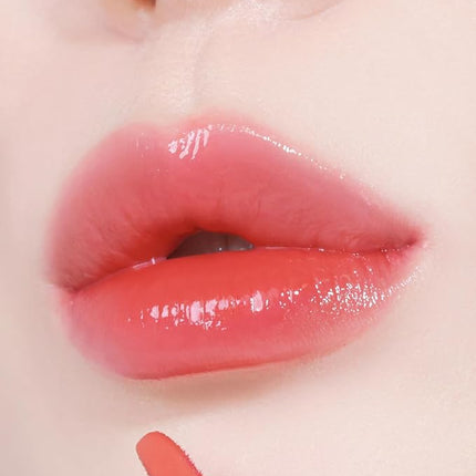 YNM Heart Jelling Tint, PAPAYA JELLING, Silicone Lip Brush Included, K-Beauty, Non-Sticky, Moisturizing, Smudge-Proof, Korean Lip Tint, Long-Lasting, Vivid Color, 0.09 oz