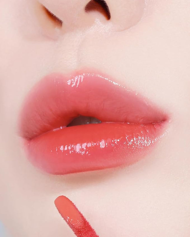 YNM Heart Jelling Tint, PAPAYA JELLING, Silicone Lip Brush Included, K-Beauty, Non-Sticky, Moisturizing, Smudge-Proof, Korean Lip Tint, Long-Lasting, Vivid Color, 0.09 oz