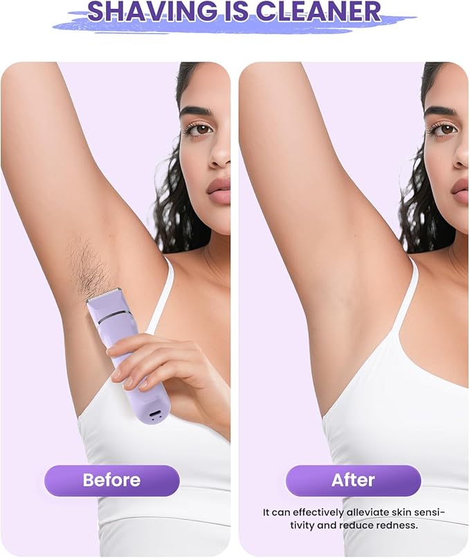 Bikini Trimmer for Women - 5 in 1 Electric Razors for Ladys Pubic Facial Nose Body Leg Hair Removal, Waterproof Electric Shaver for Women Private Area Sensitive Skin, Personal Hair Trimmer