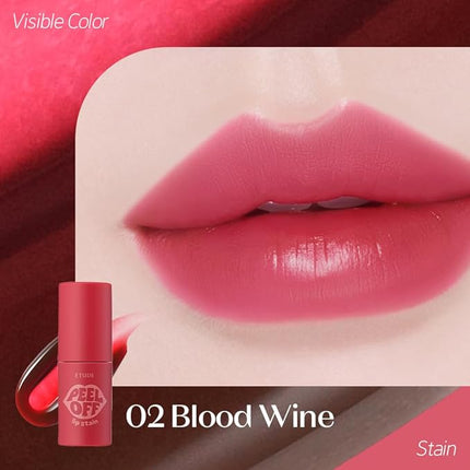 ETUDE Dear Darling Peel Off Lip Stain (Blood Wine) – Teen girl gifts, Hydrating Hydrogel Tint, Fruity scent, Long Lasting & Waterproof, Easy Peel Off, All‑Day Color Lip Tattoo, Soft Wine color