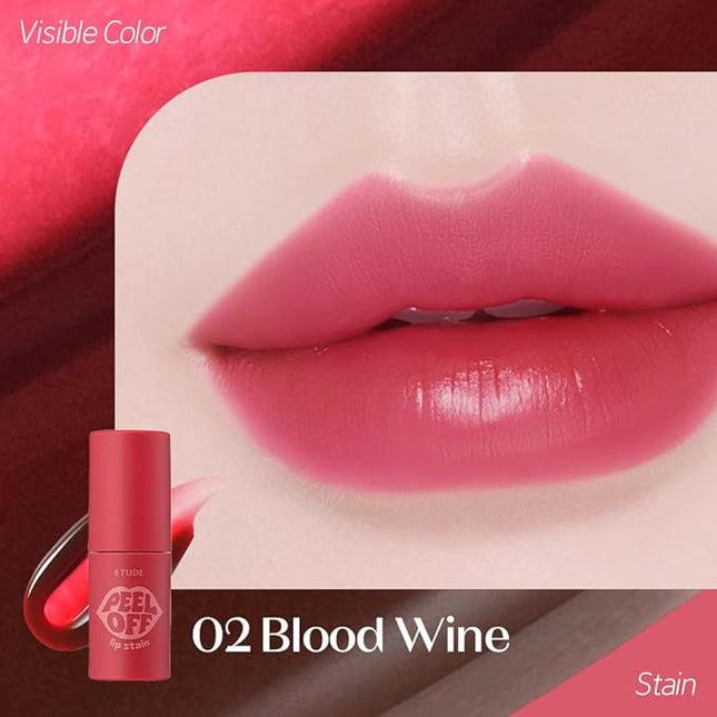 ETUDE Dear Darling Peel Off Lip Stain (Blood Wine) – Teen girl gifts, Hydrating Hydrogel Tint, Fruity scent, Long Lasting & Waterproof, Easy Peel Off, All‑Day Color Lip Tattoo, Soft Wine color