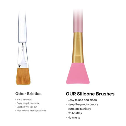 Cuttte 4pcs Silicone Face Mask Applicators, Flexible Facial Mud Masks Applicator, Hairless Moisturizers Tools, Soft Facial Brushes for Mud, Clay, Charcoal (Peach)