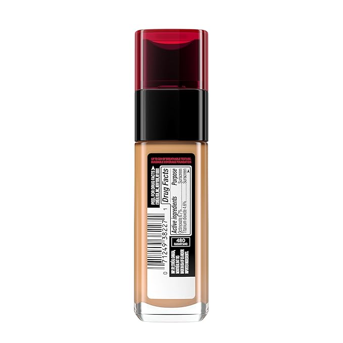 L'Oreal Paris Makeup Infallible Up to 32 Hour Fresh Wear Lightweight Foundation, 480 Radiant Sand, 1 Fl Oz, Packaging May Vary