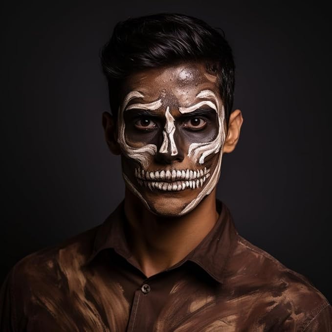 CCbeauty Brown Face Paint Stick, Face Painting Kit, Full Coverage SFX Makeup Foundation, Professional Non-Toxic Body Paint for Halloween Costume Party, For Deer, Elk, Simba, Bojack Horseman Makeup