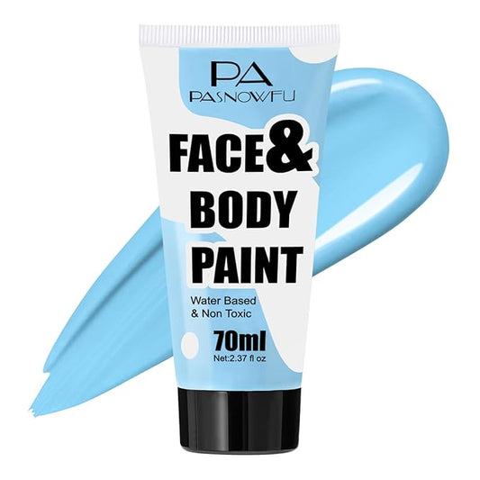 Light Blue Face Paint 70ml, Water-Based Highly Pigmented Body Paint for Avatar, Sally Makeup, Non-Toxic Washable Face Body Paint for Adults Halloween SFX Cosplay Makeup ,Costume Events