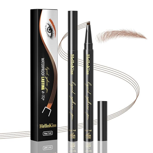 Microblading Eyebrow Pencils For Women,Eyebrow Pen,Brow Pencil,Long Lasting Waterproof And Sweat-Proof,4 Tip Precise Eye Brow Makeup Pen,Create Natural Hair-Like Brows