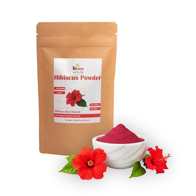 Hibiscus Flower Powder | 3.53 Oz (100 g) | Natural & Pure Powder for Hair Care By KVAAS