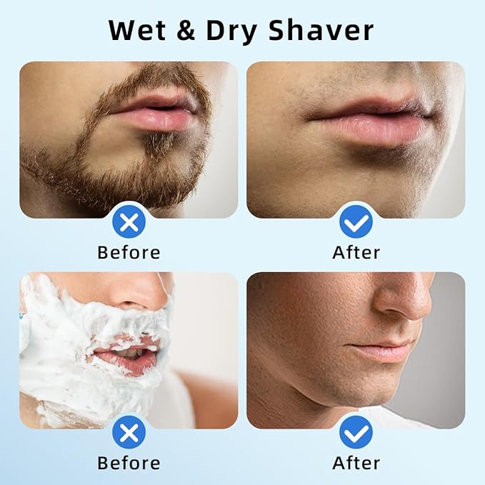 Mini Electric Shaver, Electric Razor for Men, Portable USB-C Rechargeable Waterproof Shaver, Cordless Powerful Razor for Travel, Home, Business